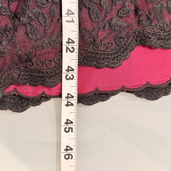 Belle Poque Dress S Burgundy Black Lace Overlay Midi Gothic Dark Romantic Vamp - Picture 11 of 12